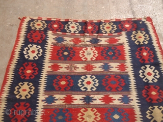 Caucasian Kilim ? Fragment,all good natural colors,nice design and age.As found without any work done.Size 7'10"*5'11".E.mail for more info and pics.            