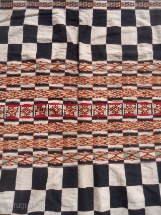 Lets play chess,Arkila old Kilim fragment with very beautiful unusal colors,very fine weave,good condition and age.Size 5'*3'8".E.mail for more info and pics.           
