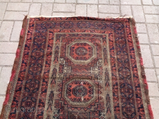 Baluch rug with beautiful colors and border,just oxidation to black,all good colors,without any work done,Size 5'1"*3'2".E.mail for more info and pics.            