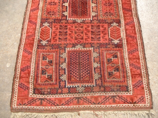 Great Baluch Rug with extra ordinary dyes and all original condition without any repair or work done,great desigen,fine weave,good early age,very Handsome pce.E.mail for more info and size.     