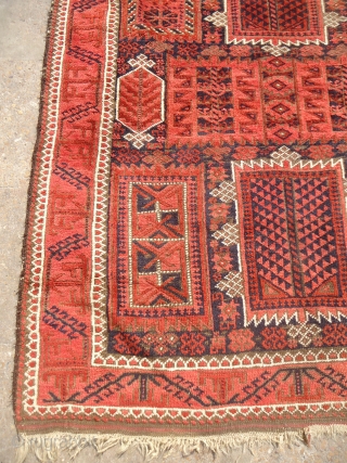 Great Baluch Rug with extra ordinary dyes and all original condition without any repair or work done,great desigen,fine weave,good early age,very Handsome pce.E.mail for more info and size.     