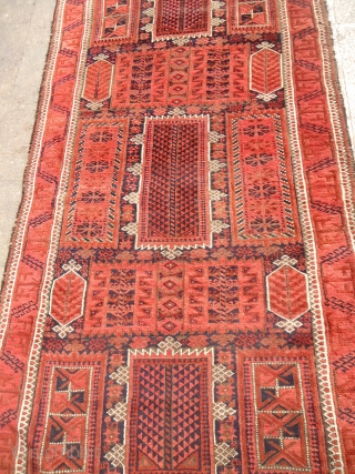 Great Baluch Rug with extra ordinary dyes and all original condition without any repair or work done,great desigen,fine weave,good early age,very Handsome pce.E.mail for more info and size.     