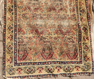 Paisely design Kerman Pushti pair,with all good colors and early age.As found without any repair or work done.E.mail for more info and pics.          