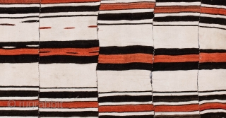 627 African fulani niger whites rust black	wool/cotton	
Size 8'6 x 3'10

 https://www.etsy.com/uk/RugsAndTextiles/listing/691608586/vintage-west-african-fulani-blanket-size?utm_source=Copy&utm_medium=ListingManager&utm_campaign=Share&utm_term=so.lmsm&share_time=1560422977563 
                     