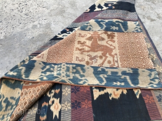 Antique Ikat Textile Size 3'7" x 3'4" Ft                         