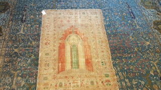 Antique Ottoman Prayer rug (tinted)                            