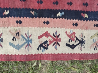  (SOLD)sharkoy distressed Kilim  
Size 10'x 8'4 Ft
                        