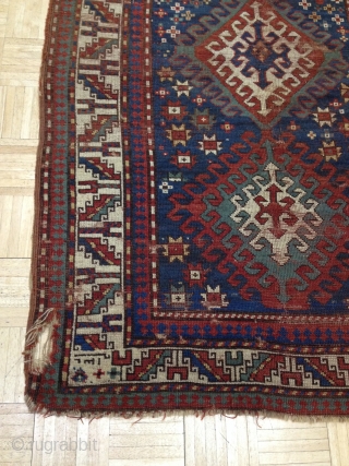 Nice Kazak rug with Three medallions, Natural dyes, late 19th century. For more information please contact me directly. Contact info: kia@artofpersianrugs.com or 617-484-3363 USA. I really prefer a call so I can  ...