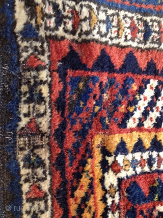 Truly a beautiful tribal Persian Rug. There are few moth nibbles, they could be easily repiled. Good size, Colors and as you see the design. Please contact me with your questions. Kindly  ...