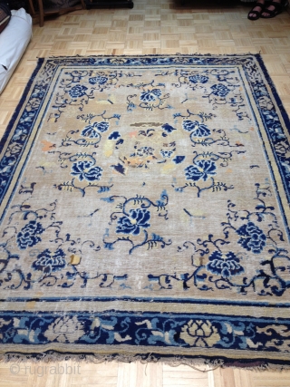 Chinese Circa 18th hundred. This rug was sold to a client of mine by a well known dealer about 15 years ago. The dealer identified this rug to be Chinese and woven  ...