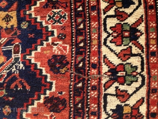 Antique Afshar or Ghashgai? Very nice and vivid colors. It measures 3'-8" x 5'-0". Please inquire for price and....., Thank You!!!            
