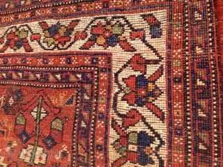 Antique Afshar or Ghashgai? Very nice and vivid colors. It measures 3'-8" x 5'-0". Please inquire for price and....., Thank You!!!            