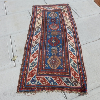 Hi Folks, this nice Kazak could be restored real easy and it's priced to sell. If you have any questions please don't hesitate to contact me. Please read my profile for an  ...