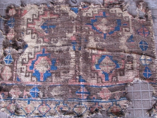 Fragment rug from konya region(central anatolia)
weft is hair(goat hair)and the rest wool. late 19th century. Size: 128cm x 97cm - 4.2ft x 3.2ft. To visit my other collections, https://www.etsy.com/your/shops/KILIMSE    