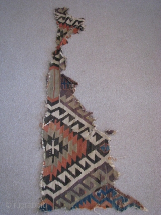 Western-Turkey fragment kilim from 19th century and the size: 143cm x 50cm - 4.69ft x 1.64ft. To visit my other collections, https://www.etsy.com/your/shops/KILIMSE           