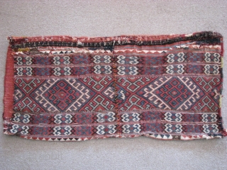 Southeast anatolia sumak pillow, early 20th century, size:86cm x 44cm - 2.82ft x 1.44ft. To visit my other collections, https://www.etsy.com/your/shops/KILIMSE             