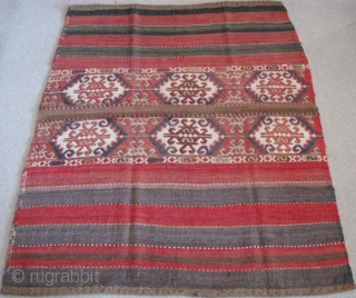 Southeast Anatolian Soumack Grain-Bag(çuval),early 20th century,size : 142cm x 110cm,,4.65ft x 3.60ft. Thank you. To visit my other collections, https://www.etsy.com/your/shops/KILIMSE             