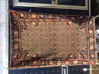 Fereghan Sarouk, 1890-1900, 41"x60", 18 vertical, 18 Horitzontal, soft flexible handle, no dry areas. Some moth areas on side, and one end, pictured. Missing at one end is a 15 1/2" area,  ...