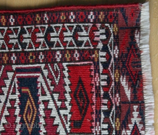 (8) Tekke Torba, 30 x 75 cm, late 19th c., ultra-fine but no bumps on the back, fringe conserved and one small repair to the upper-end kilim. This showroom-ready piece is perfect  ...