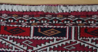 (8) Tekke Torba, 30 x 75 cm, late 19th c., ultra-fine but no bumps on the back, fringe conserved and one small repair to the upper-end kilim. This showroom-ready piece is perfect  ...