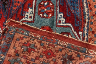 (74) E. Anatolian Kurdish rug, antique and then some...134 x 210 cm. unrepaired, unrestored, thick pile with some normal corrosion and tiny areas of missing knots. no moth dmg, no mildew but  ...