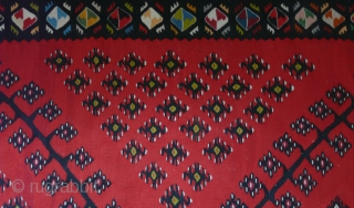  Red Kilim, ca. 1920. 3.45 m long, 2.86 m wide. Perfect for a smaller living room or large foyer. POR

-Kolya            