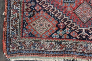 {67} Antique Afshar bag face, 64 X 58 cm, high quality, very finely knotted, wool on wool, veg. dyes, feels like silk. Edges conserved.
-Kolya         
