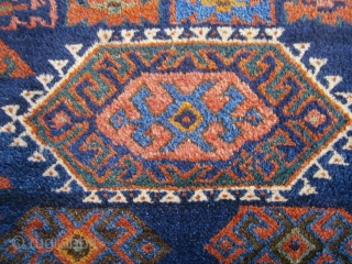 (42) Blue Jaff Kurd, 159 x 264 cm, full pile with very lustrous wool, no damage, barely discernible wear to the pile, at least 8 colors, original edges and flatweave at both  ...