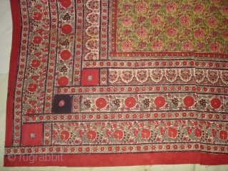 KalamKari as Well as block Print. From Lahore. Pakistan. Dated around 1880.Made by Vegetable colours.Its used as wall Decoration. The Design on this Piece uses architectural elements in late Mughal Style.Its Size  ...