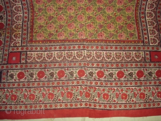 KalamKari as Well as block Print. From Lahore. Pakistan. Dated around 1880.Made by Vegetable colours.Its used as wall Decoration. The Design on this Piece uses architectural elements in late Mughal Style.Its Size  ...