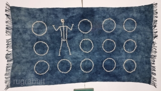 Rare Indigo Blue Color , Naga Sangtam Tribe Supong Warrior Shawl with Cowrie Shells On Hand Woven Cotton From Nagaland , North-East India.

This naga warrior Supong shawl was most likely worn by  ...