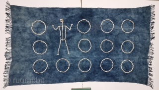 Rare Indigo Blue Color , Naga Sangtam Tribe Supong Warrior Shawl with Cowrie Shells On Hand Woven Cotton From Nagaland , North-East India.

This naga warrior Supong shawl was most likely worn by  ...