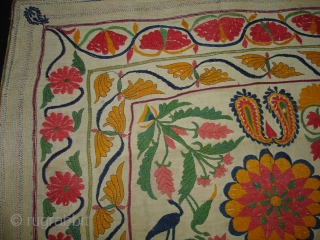 Kantha Quilted and embroidered cotton kantha Probably From East Bengal(Bangladesh)region.India.Its size is 78cmX85cm(DSC01842 New).                   