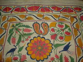 Kantha Quilted and embroidered cotton kantha Probably From East Bengal(Bangladesh)region.India.Its size is 78cmX85cm(DSC01842 New).                   