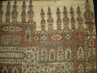 Kalamkari of Jainamaz style, From Msulipatam,Andhra Pradesh,India.Made for Persian Market,C.1835.Hand spurn cotton,Natural Dyes.Its size is 90cmX120cm(DSC01906 New).                