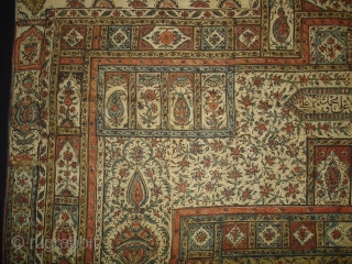 Kalamkari of Jainamaz style, From Msulipatam,Andhra Pradesh,India.Made for Persian Market,C.1835.Hand spurn cotton,Natural Dyes.Its size is 90cmX120cm(DSC01906 New).                