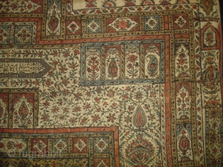 Kalamkari of Jainamaz style, From Msulipatam,Andhra Pradesh,India.Made for Persian Market,C.1835.Hand spurn cotton,Natural Dyes.Its size is 90cmX120cm(DSC01906 New).                