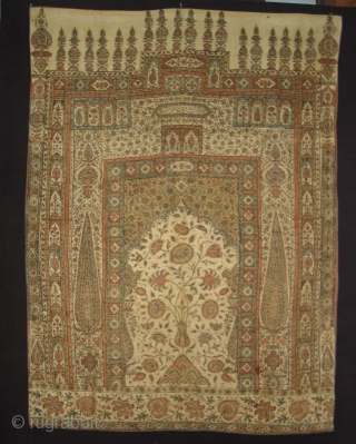 Kalamkari of Jainamaz style, From Msulipatam,Andhra Pradesh,India.Made for Persian Market,C.1835.Hand spurn cotton,Natural Dyes.Its size is 90cmX120cm(DSC01906 New).                