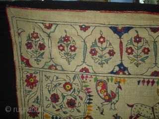 Dharaniya Pichwai Wall Hanging From Saurashtra Gujarat. India.This were Traditionally used mainly by Kathi Darbar family of Saurashtra Gujarat India.C.1900.Its size is 120cm x235cm(DSC03828 New)        