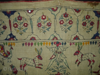 Dharaniya Pichwai Wall Hanging From Saurashtra Gujarat. India.This were Traditionally used mainly by Kathi Darbar family of Saurashtra Gujarat India.C.1900.Its size is 120cm x235cm(DSC03828 New)        