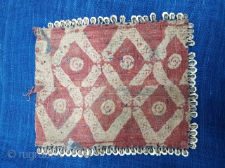 Ceremonial Banjara Gala (Indigo Blue) From Karnataka,South India. India.Embroidered on cotton. Gala is traditionally used by women to carry pots on their heads.C.1900.Its size is 28cmX36cm (20180111_155038).      