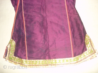 Ceremonial Women's Costume,From Himachal Pradesh India.C.1900.Silk ground with Real Zari Gota Pati work.Its size is L-76cm, W-60cm, S-17X45cm (DSC07199 New).             