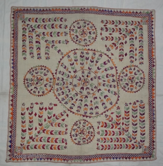 Chakla Wall Hanging From Saurashtra Gujarat India.This were Traditionally used mainly by Kathi Darbar family of Saurashtra Gujarat India.C.1900.Its size is 137cmx145cm(DSC04260 New).          