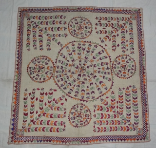 Chakla Wall Hanging From Saurashtra Gujarat India.This were Traditionally used mainly by Kathi Darbar family of Saurashtra Gujarat India.C.1900.Its size is 137cmx145cm(DSC04260 New).          