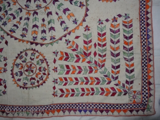 Chakla Wall Hanging From Saurashtra Gujarat India.This were Traditionally used mainly by Kathi Darbar family of Saurashtra Gujarat India.C.1900.Its size is 137cmx145cm(DSC04260 New).          