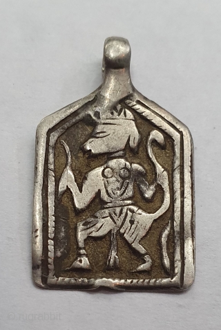 Tribal Indian Silver Pendant of Hanuman, From Kutch Gujarat India.India.C.1900 (20200109_151204).


                      