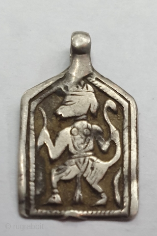 Tribal Indian Silver Pendant of Hanuman, From Kutch Gujarat India.India.C.1900 (20200109_151204).


                      