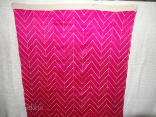 Phulkari From West(Pakistan)Punjab.India.known As Wedding Thirma(Pink)Bagh. Showing the Rare Influence of Lahariya Weave Design of Garden Embroidery of Punjab. C.1900 (DSC07204).
            