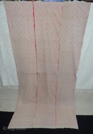 Phulkari From West(Pakistan)Punjab.India.known As Wedding Thirma(Pink)Bagh. Showing the Rare Influence of Lahariya Weave Design of Garden Embroidery of Punjab. C.1900 (DSC07204).
            