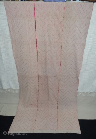 Phulkari From West(Pakistan)Punjab.India.known As Wedding Thirma(Pink)Bagh. Showing the Rare Influence of Lahariya Weave Design of Garden Embroidery of Punjab. C.1900 (DSC07204).
            